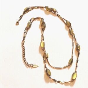 🌸3/$25 Coldwater Creek Double Strand Layered Citrine Cabochon Gold Necklace